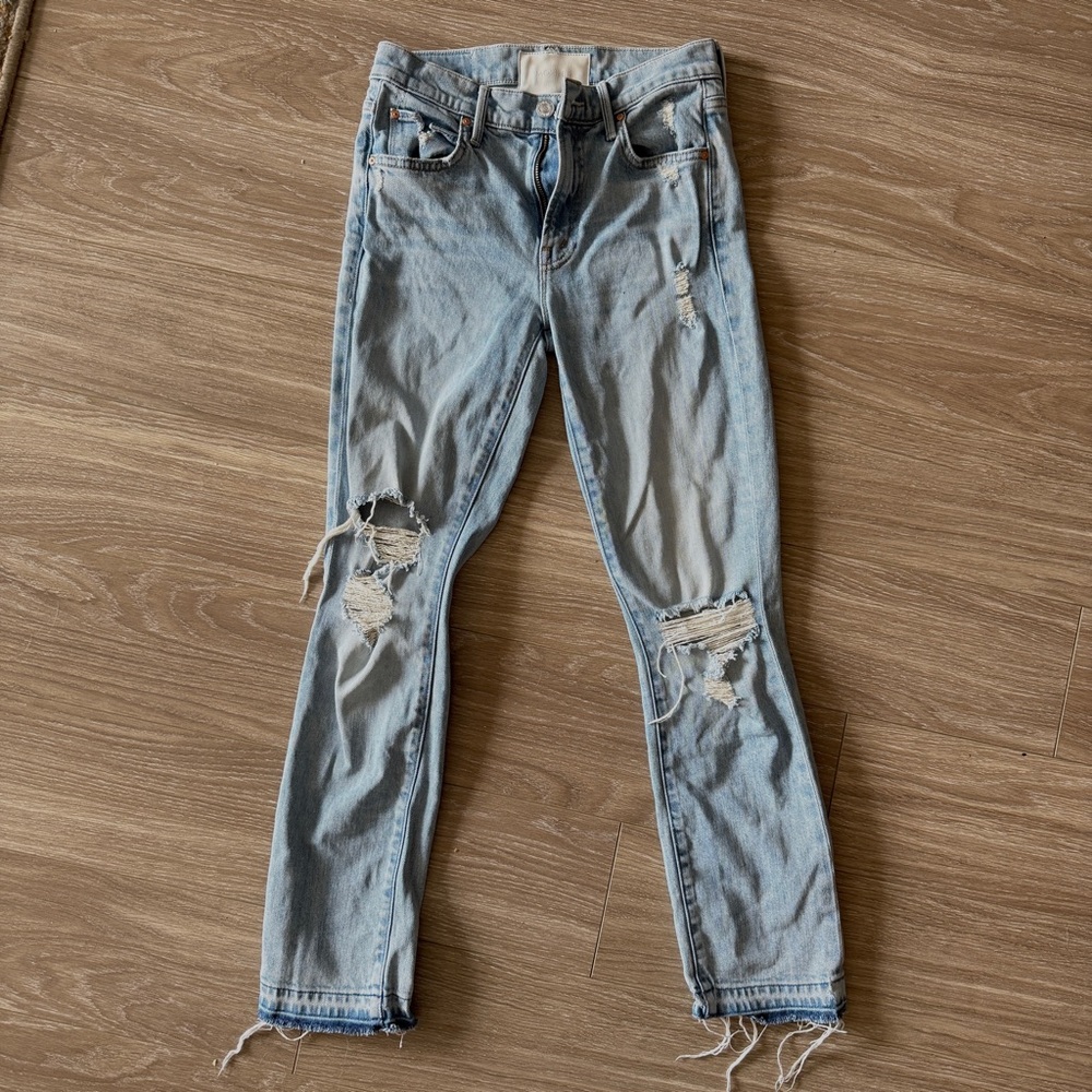 Mother Superior Jeans The Rascal Undone Hem Vacation Temptation sz 24 - Picture 5 of 11